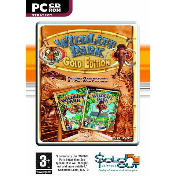 Wildlife Park Gold Edition PC Game - Includes Original Game & the Wild Creatures Add On - Build the Park of Your Dreams