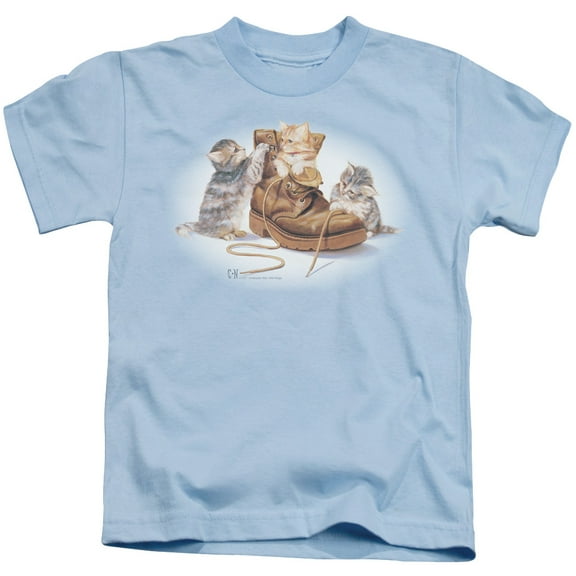Wildlife Playful Kittens S/S Juvenile 18/1 T-Shirt Light Blue(7)