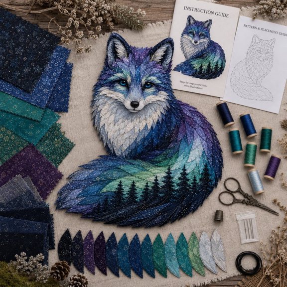 Wildlife Quilt DIY Kit Patchwork Sewing Fabric Set for Adults Beginners Home Decor