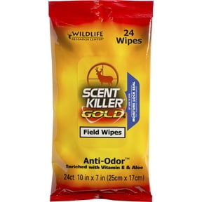 Wildlife Research Center Scent Killer Gold Field Wipes 24 pack for Hunting