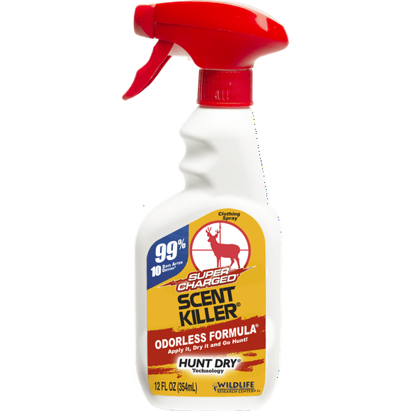 Wildlife Research Center, Super Charged Scent Killer Spray, 12 fl oz hunting scent elimination spray