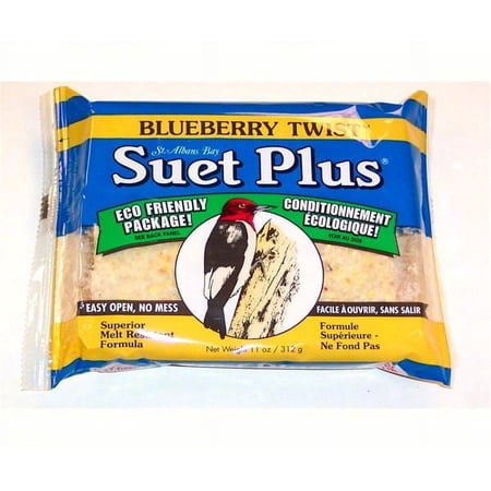 Wildlife Sciences Suet Plus Blueberry Twist Bird Feed, Melt Resistant Formula, 11oz (Single)