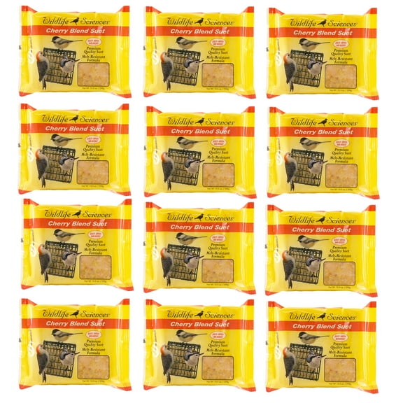 Wildlife Sciences Cherry Suet Cake 12 Pack for Wild Birds