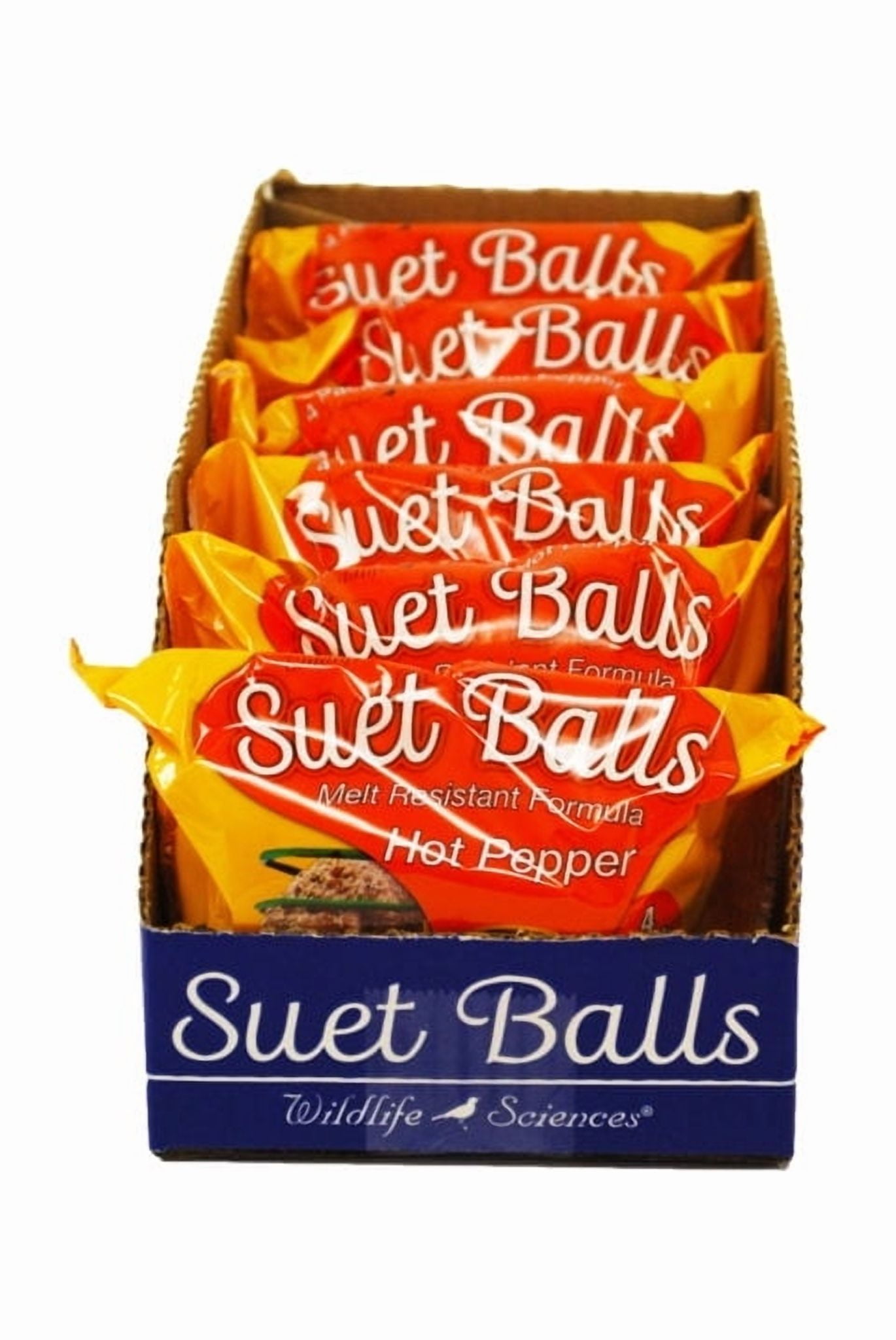 Wildlife Sciences Hot Pepper Suet Balls For Wild Birds 6 Pack | Melt Resistant Formula | 4 Per Pack, 24 total Suet Balls