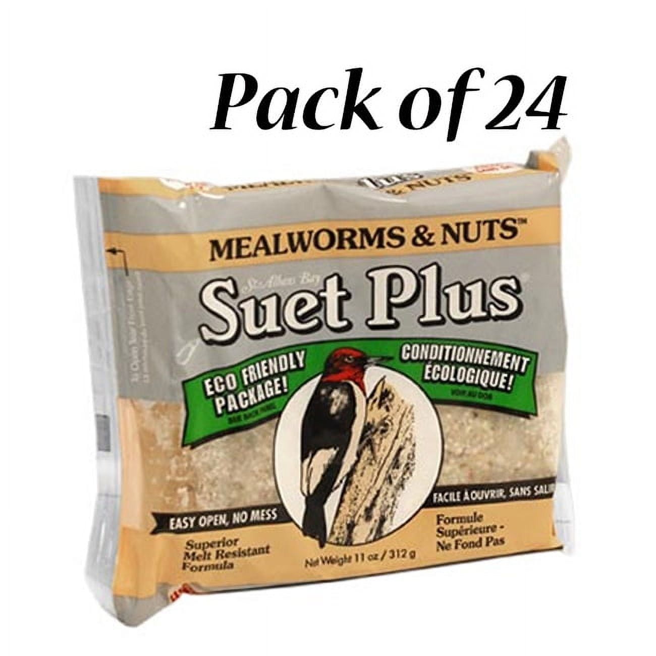 Wildlife Sciences Mealworms & Nuts Suet Cakes, 11 oz., 24 Pk