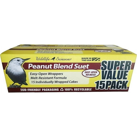 Wildlife Sciences Peanut Cakes for Wild Birds, 10.5 oz, 15 Pack