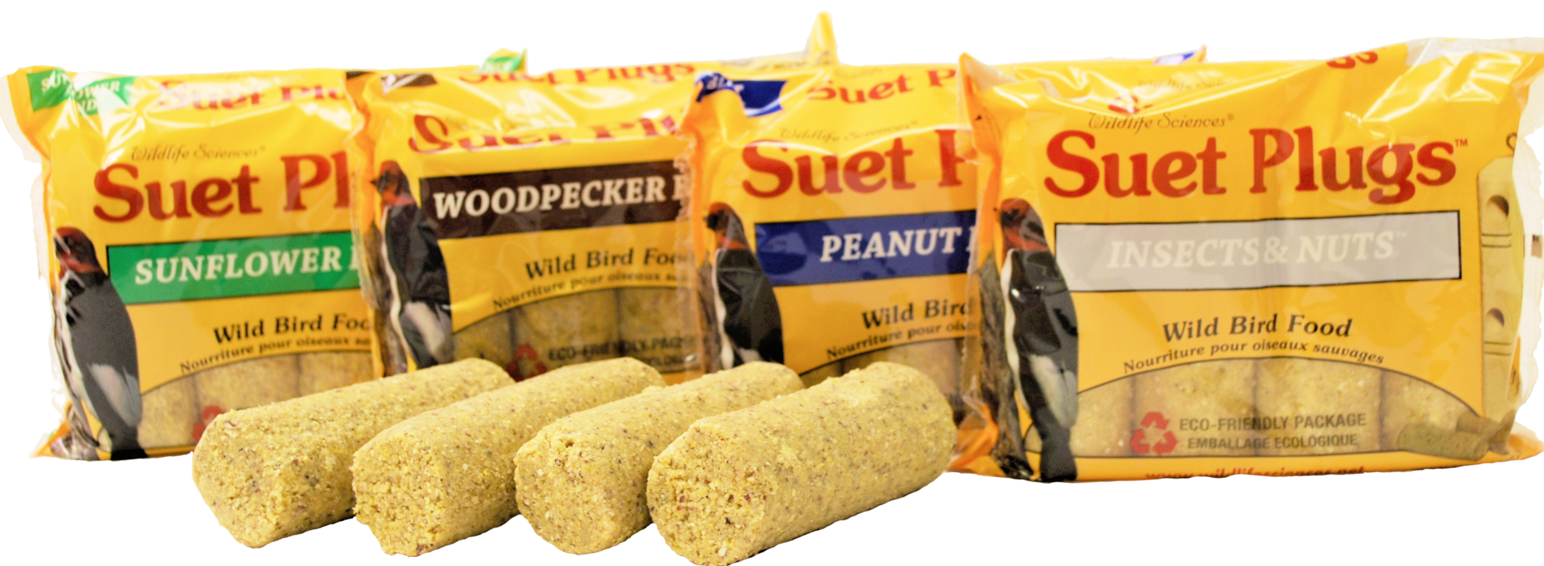 Wildlife Sciences Suet Plugs Variety 16 Pack, 4 Wrapped 4 Packs 12 Ounces Each