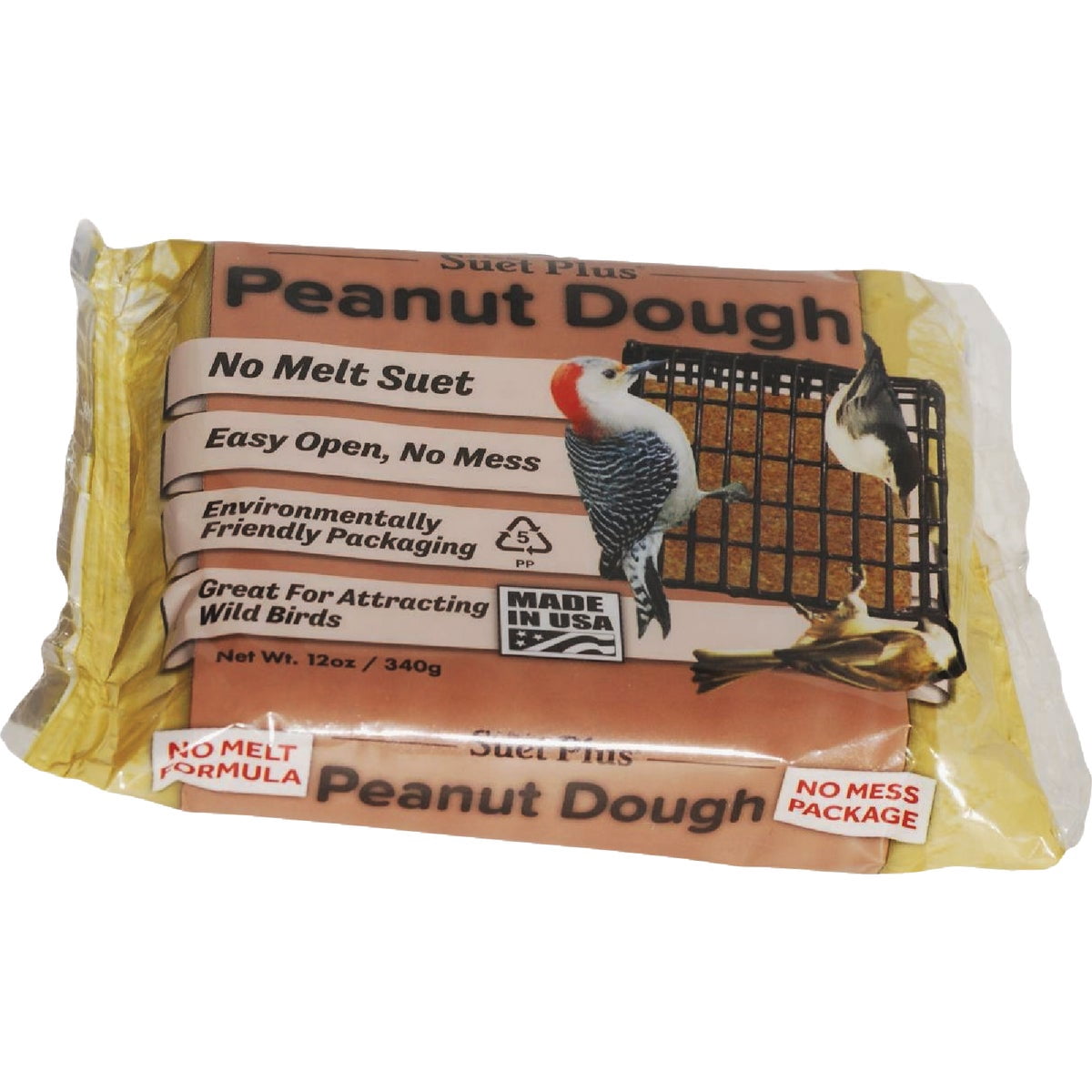 12-pack Wildlife Sciences Suet Plus Peanut Dough No Melt Suet Cake 12 Pack 12 oz Each — Construction & DIY Use, Standard Hardware Spec