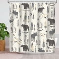 thumbnail image 1 of Wildlife Shower Curtain, Mountain Wildlife Bathroom Decor Grey Antler Bear Deer Forest Shower Curtains For The Bathroom Waterproof Fabric 69x70inch, 1 of 4