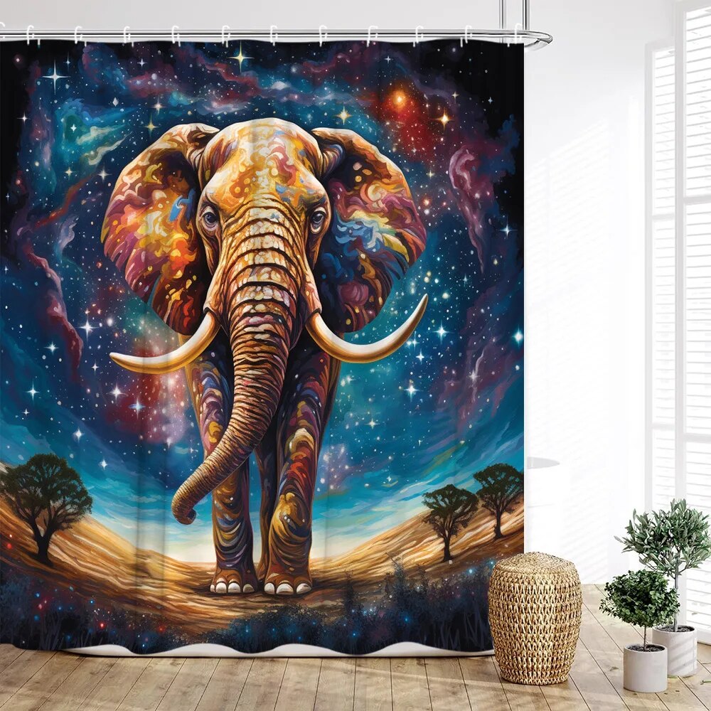 Wildlife Shower Curtain Spring Tropical Animals Peacock Cat Parrot