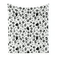 thumbnail image 1 of Wildlife Soft Flannel Fleece Blanket, Pattern of Black Tracks Paws Webbed Bird Mammal Leaving Footprints Step Marks, Cozy Plush for Indoor and Outdoor Use, 50" x 70", Black and White, by Ambesonne, 1 of 5