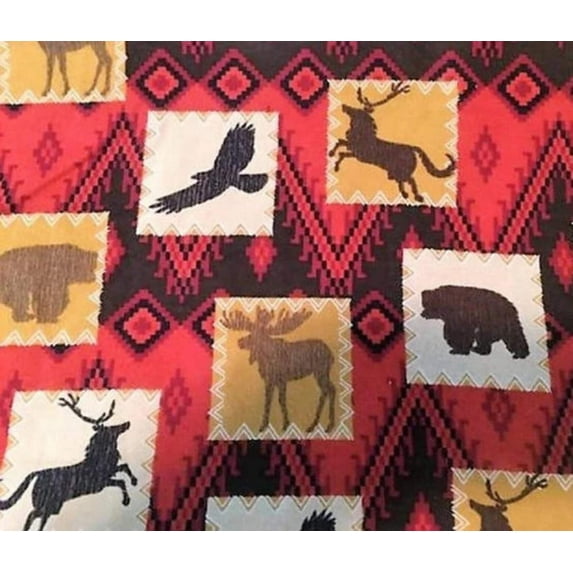 Wildlife Southwestern Flannel Fabric