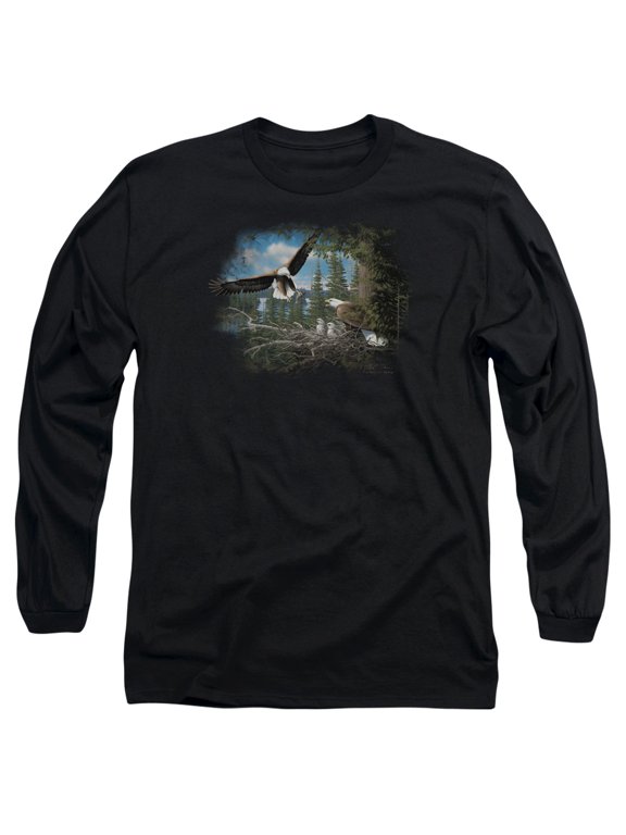 Wildlife Spring Bald Eagles Long Sleeve T-Shirt Adult 18/1 Black