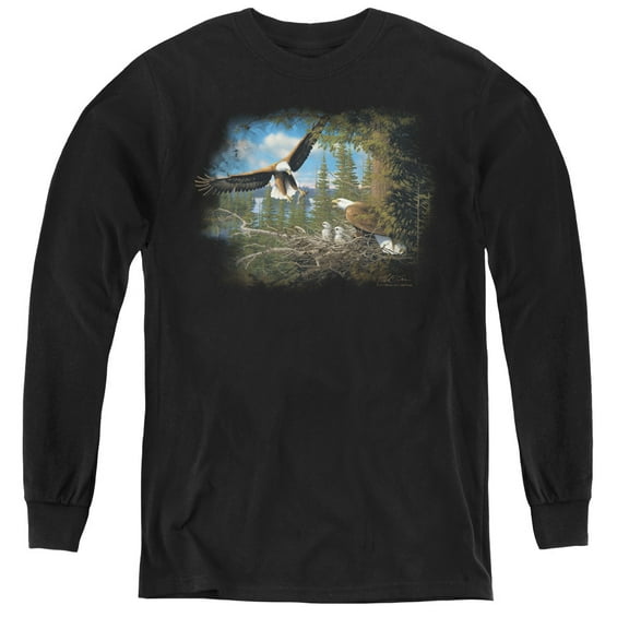 Wildlife - Spring Bald Eagles - Youth Long Sleeve Shirt - Large