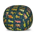 thumbnail image 1 of Wildlife Storage Toy Bag Chair, Illustration of Whimsical Animals and Plants in Various Colors, Stuffed Animal Organizer Washable Bag, Small Size, Multicolor, by Ambesonne, 1 of 3