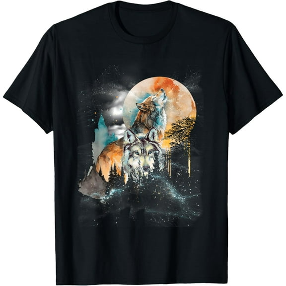 Wildlife The Mountain Wolf Native American Wolves Wolf Lover T-Shirt Tops Tee