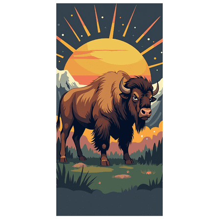 Wildlife Themed Buffalo Artistic Banner Background Party Decorations Photography Props Western Themed Event Backdrop Rustic Gathering Decor Outdoor Festival Supplies