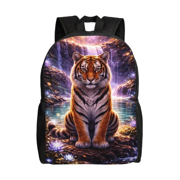 Wildlife Tiger Backpack Full Front Print Travel Laptop Bag for Men and Women