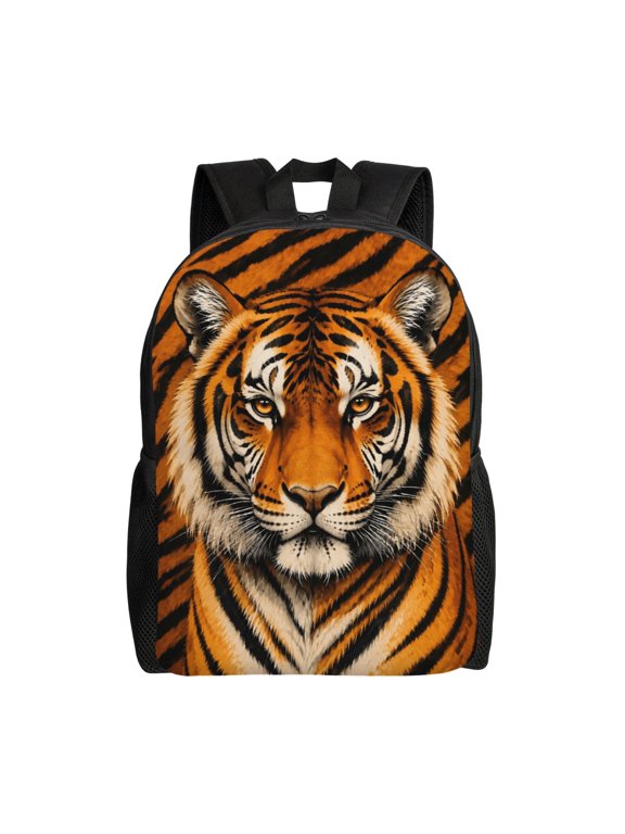Wildlife Tiger Backpack Full Front Print Travel Laptop Bag for Men and Women