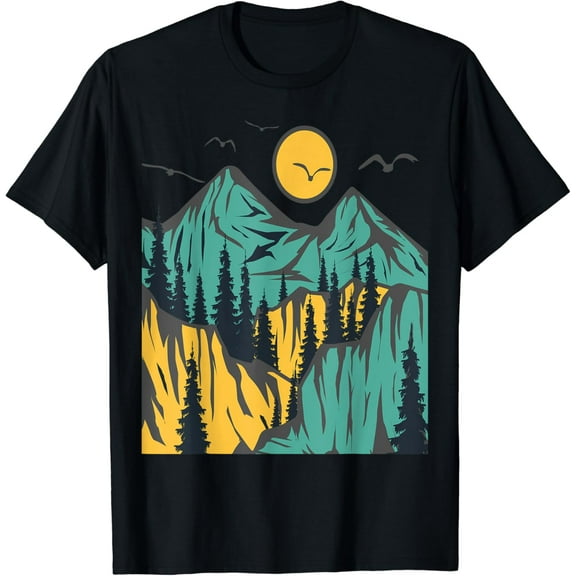 Wildlife Trees Outdoors Nature Retro Forest Hiking Novelty T-Shirt