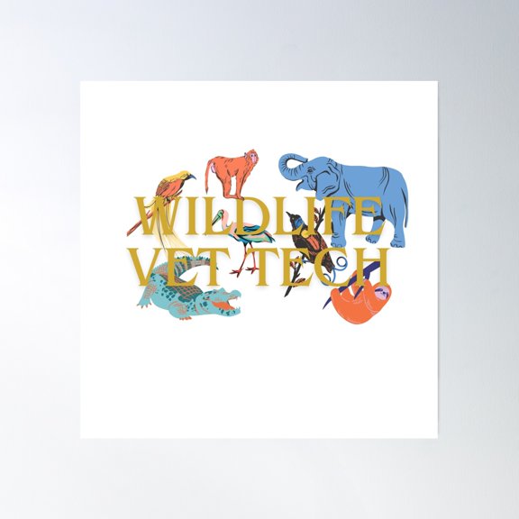 Wildlife Vet Tech Poster Wall Art, Modern Wall Decor, 16x16 UNFRAMED