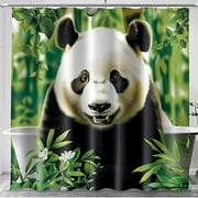 Wildlife Wonderland: Panda Paradise Shower Curtain Vibrant Jungle Design Durable Fabric Perfect for Nature Lovers