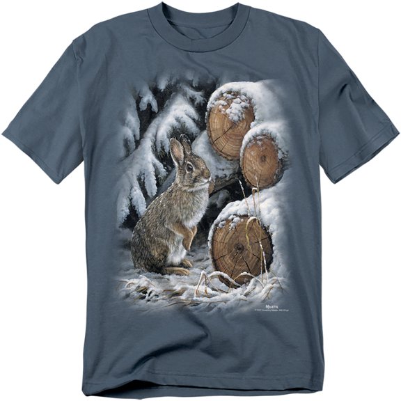 Wildlife T-Shirt Wood Pile Rabbit Unisex Graphic Tee For Men & Women