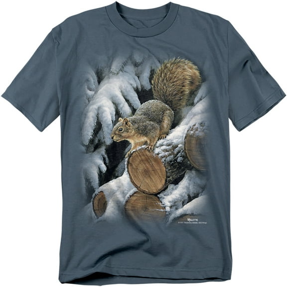 Wildlife T-Shirt Wood Pile Squirrel Unisex Graphic Tee For Men & Women