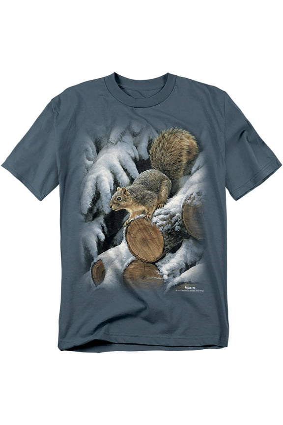 Wildlife T-Shirt Wood Pile Squirrel Unisex Graphic Tee For Men & Women