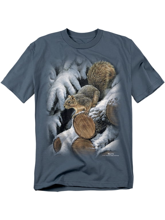 Wildlife T-Shirt Wood Pile Squirrel Unisex Graphic Tee For Men & Women