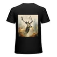 thumbnail image 1 of Wildlife oil painting of elk forest landscape, ready for hanging, design shirt, art display, T-shirt lover gift casual breathable men, women, boys, girls, children, 1 of 4