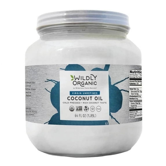 Wildly Organic Virgin Unrefined Coconut Oil -- 64 fl oz Pack of 3