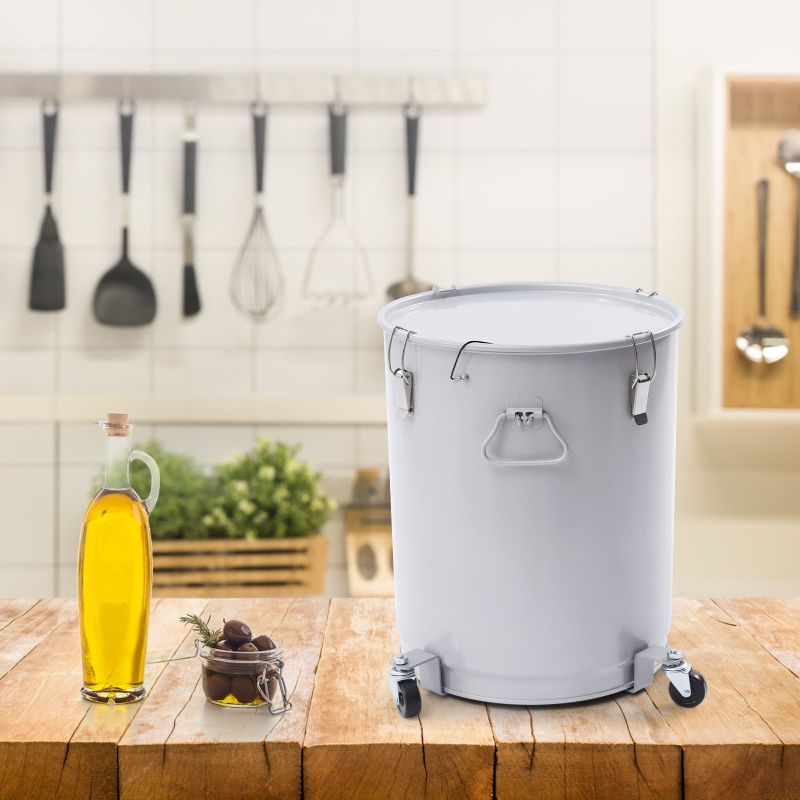 Wildnix 16-Gallon Oil Container with Locking Clips and Filter Bag, Easy ...