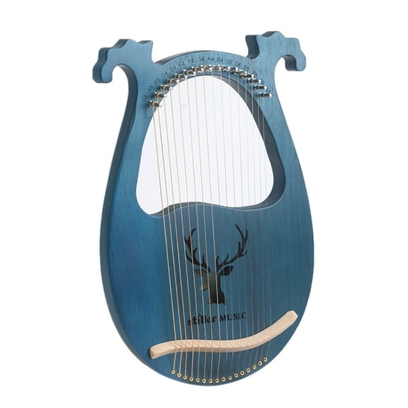 Wildnix 16-String Lyre Harp, Solid Mahogany, Steel Strings, Antler Design, Lightweight and Portable, Ideal Gift for Music Lovers and Beginners