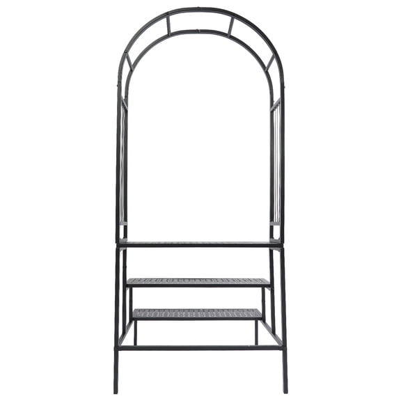Wildnix 3-Tier Black Modern Plant Stand, Sturdy Iron Construction with PVC Protective Pads, Ideal for Indoor and Outdoor Plant Display