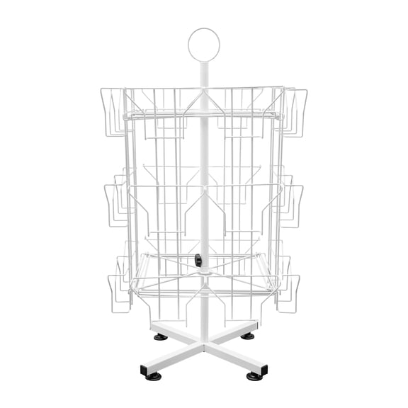 Wildnix 3-Tier Greeting Card Display Stand with 24 Pockets, Sturdy Cold-Rolled Steel, Perfect for Organizing Cards, Brochures, and Postcards