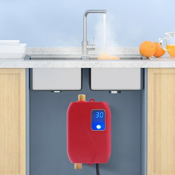 Wildnix 3000W Instant Water Heater Electric Tankless Hot Water System with LED Temperature Display, Fast Heating Pipe, Safe to Use