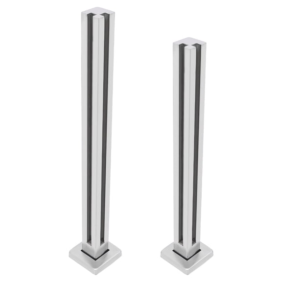 Wildnix 304 Stainless Steel Glass Railing Corner Post, Modern Brushed Finish, 2 Sizes, and Rust-resistant, Easy Installation with Decorative Cover