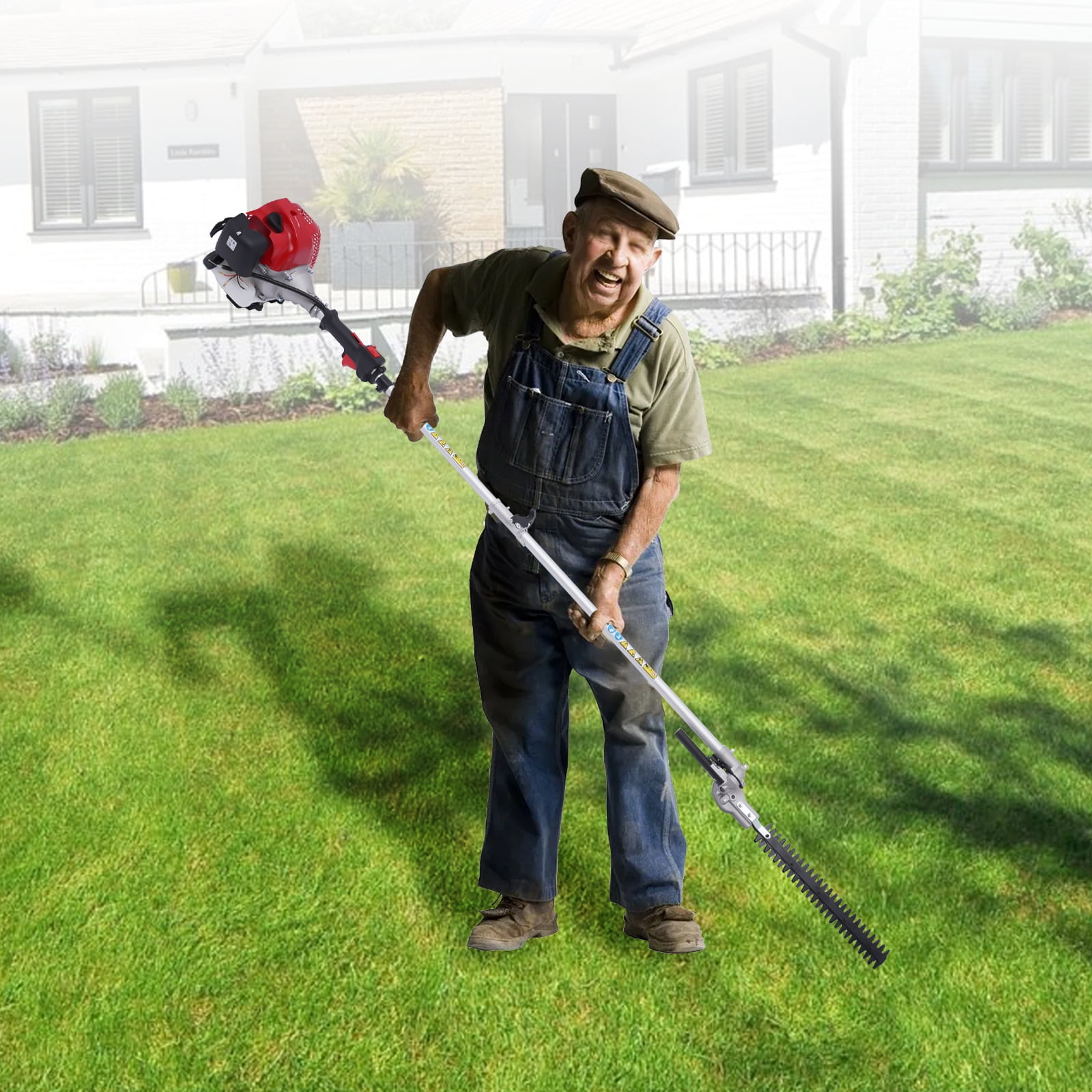 Wildnix 4-in-1 Push Lawn Mower – 1.4kw Motor, Metal Blade, Hedge Trimmer, Brush Cutter, Chainsaw