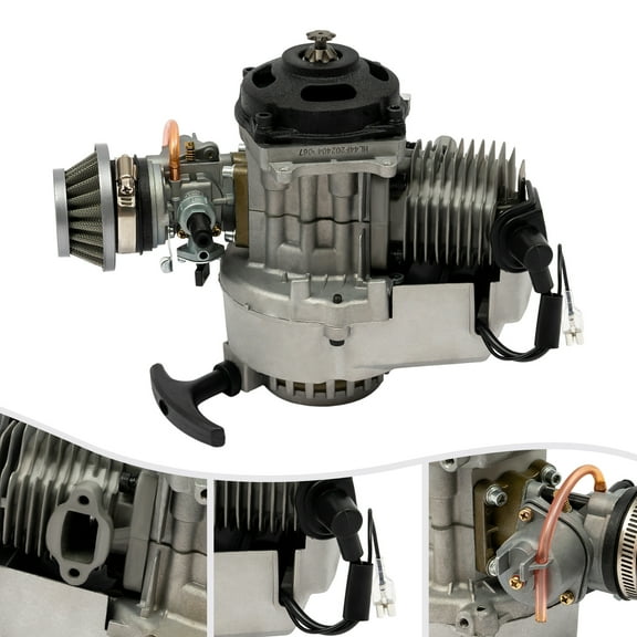 Wildnix 49cc Motor Engine Two-Stroke 3HP Single Cylinder with Large 0.32gal Fuel Tank, 12500 RPM Speed, and Strong Power for Long-Distance Riding