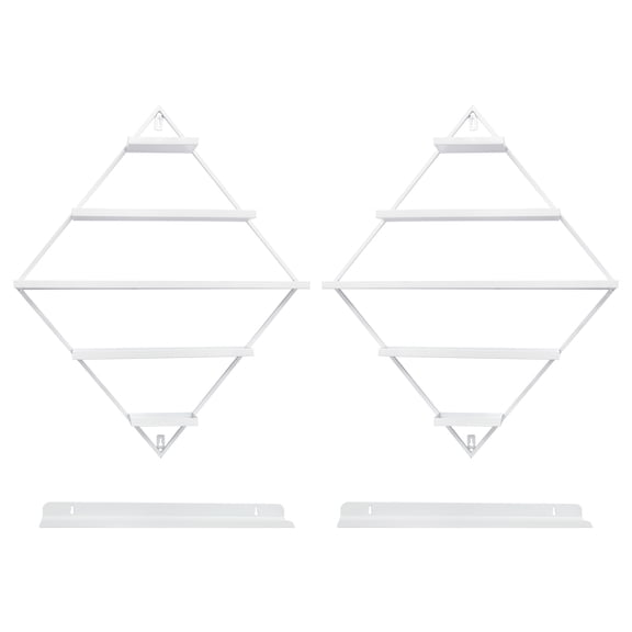 Wildnix 5-Tier Wall-Mounted Nail Polish Rack, Rhombus Shape Nail Polish Organizer, Space-Saving Design for 90 Bottles, Modern Stylish Display