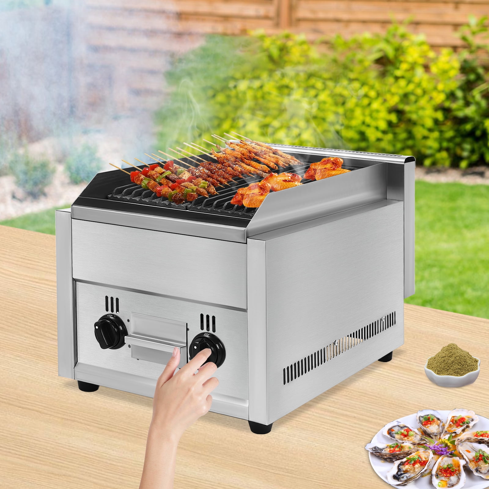 Wildnix 6-Head BBQ Propane Gas Grill, &nbsp; Stainless Steel, Easy-to-Clean, Ideal for Outdoor Picnics and Backyard BBQs, with Six Separate Heat Controls