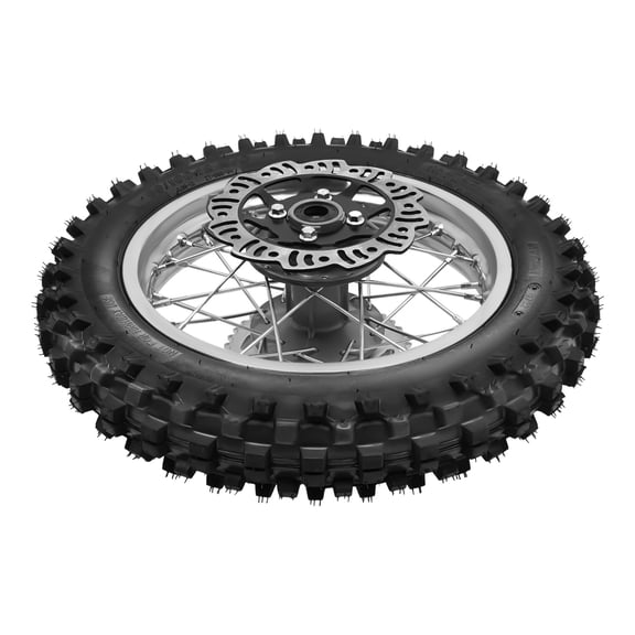 Wildnix 80/100-12 Rear Wheel Rim Tire with Corrosion-Resistant Electroplating, 32 Spokes for Stability, Disc Brake for Efficient Stopping, High Load-Bearing Capacity of 308.65 lbs