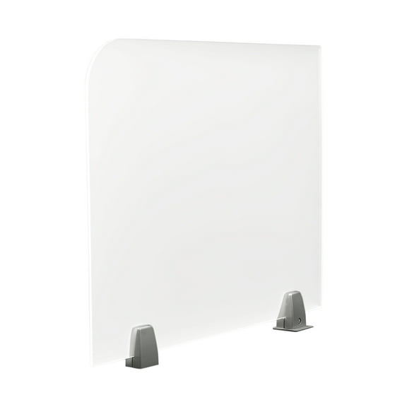 Wildnix Acrylic Desk Divider Privacy Panel, Translucent, 2-Inch Thick, Clamp-On Mount, Enhances Privacy and Soundproofing for Offices, Improves Work Efficiency