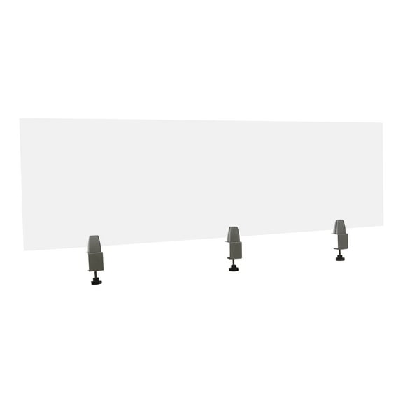 Wildnix Acrylic Desk Divider Privacy Panel with Smooth Edges, Clamp-on Mount, Translucent Finish for Office Cubicle Privacy and Comfort