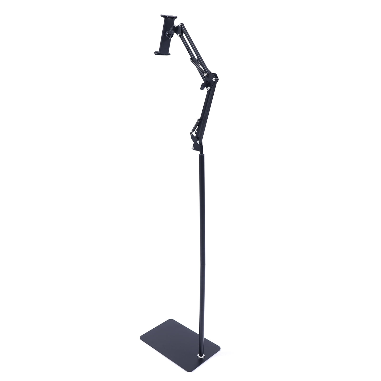 Wildnix Adjustable Tablet Floor Stand with 360° Rotating Ball, Foldable Cantilever, Anti-Slip Silicone Pad, Stable Metal Base for Live Broadcasts and Video Recording