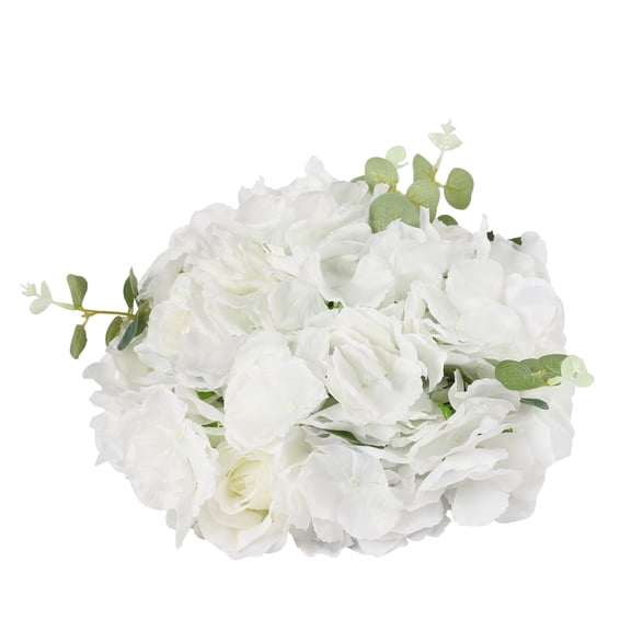 Wildnix Artificial Flower Ball Bouquet, 10-Piece Set with White Roses and Hydrangeas, Handmade Silk with Plastic Base, Wedding and Party Decorations