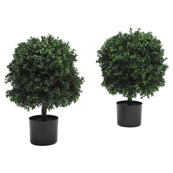 Wildnix Ball Tree, Green Potted Artificial Tree Ball for Home or Office Decoration - Stress-Relieving, Low Maintenance Indoor Plant