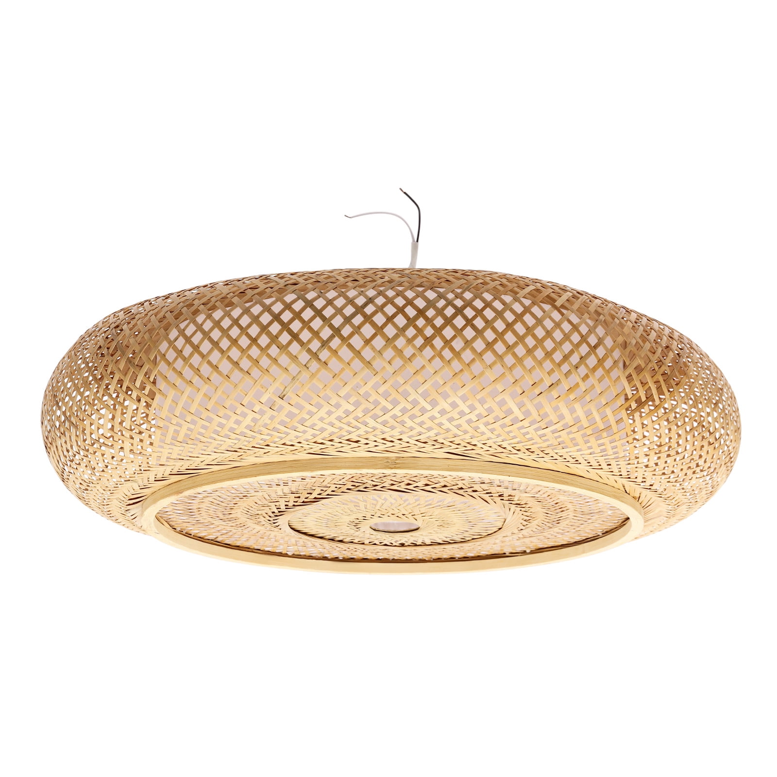 Wildnix Bamboo Ceiling Light, Round Rattan Yellow Design, 3 Lamp Holders, Ceiling Mount, Ideal for Indoor Use, Stylish and Warm Lighting for Living Room and Dining Room
