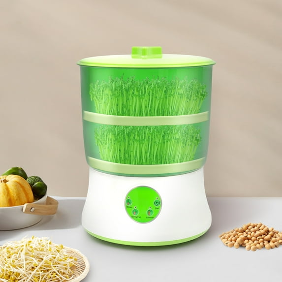 Wildnix Bean Sprouts Machine with Double Layers, 20W Power, 2.5-4 Days Sprouting Time, Automatic Watering for Easy Home Gardening